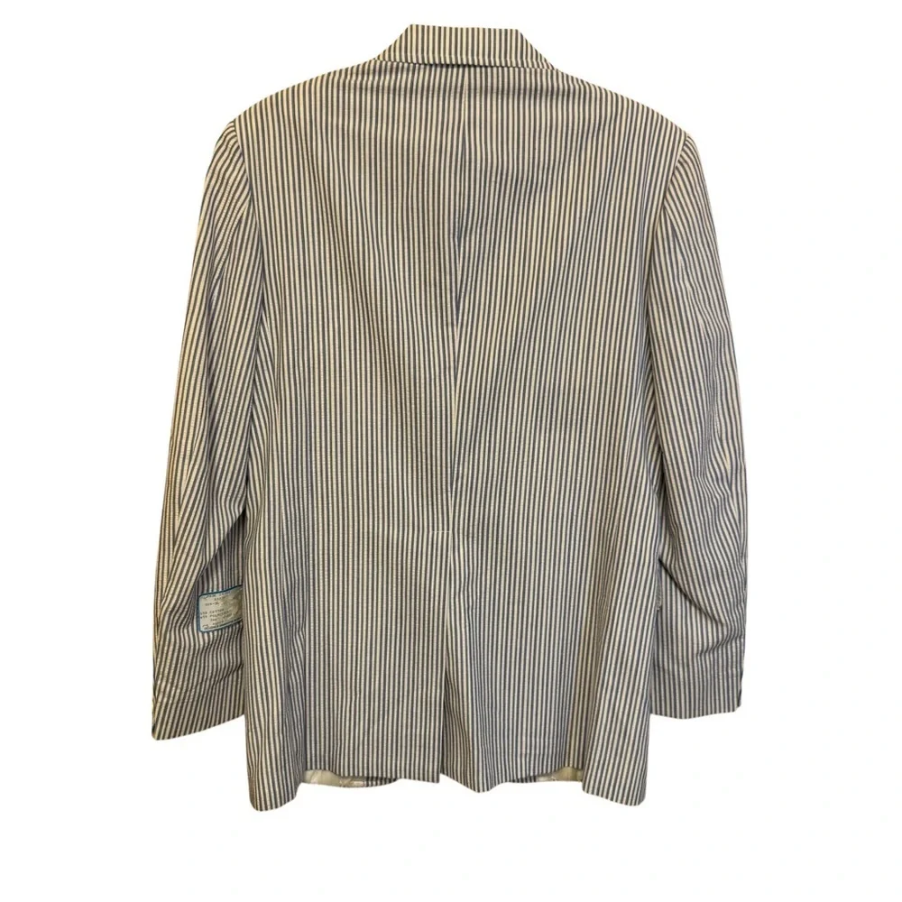 Hardwick Mens Blue White Seersucker Vintage Blazer 36R USA